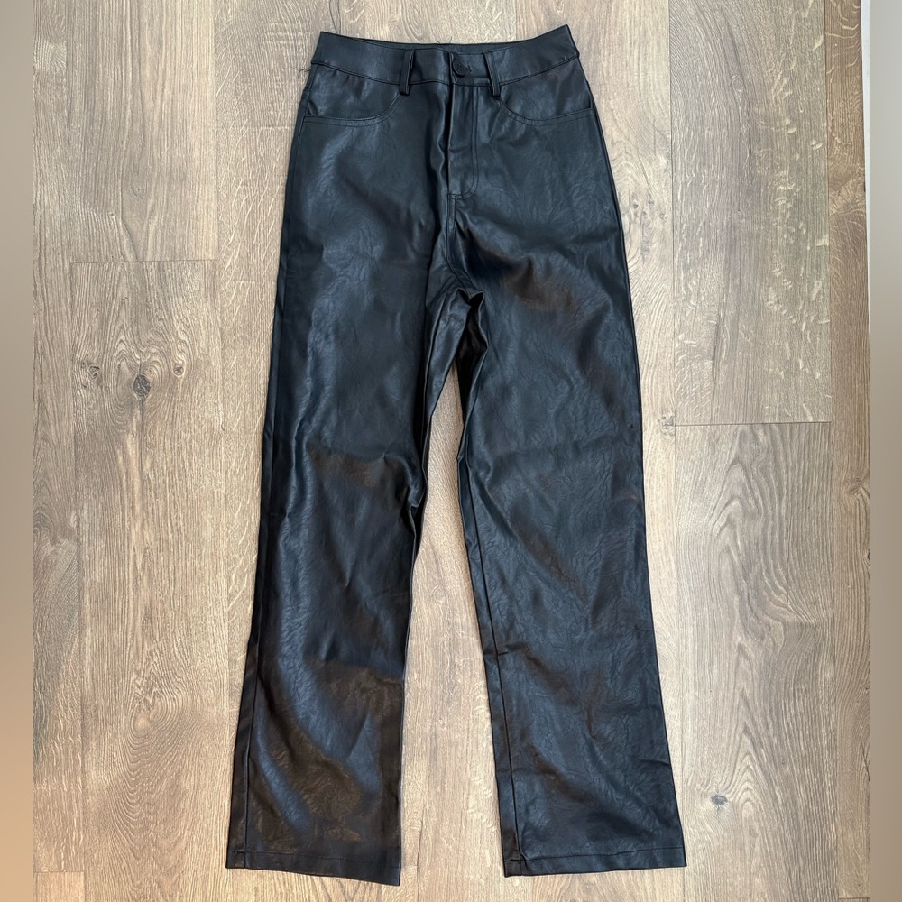 Black Faux Leather Pants